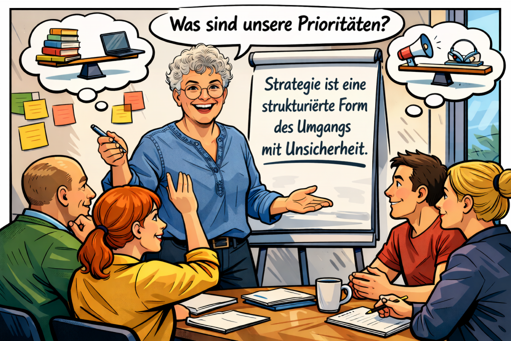 Mit ChatGPT generiertes comic-artiges Bild von einem Skills Lab